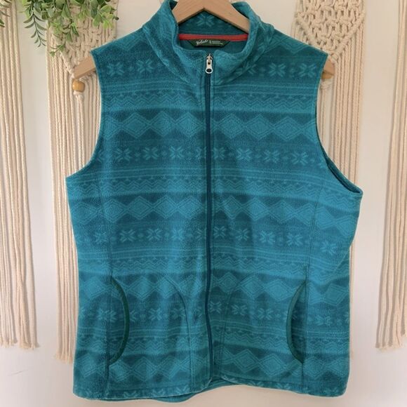 WOOLRICH Women’s Deep Atlantic Nordic Full Zip Fleece Vest Blue Size XL - Picture 1 of 9